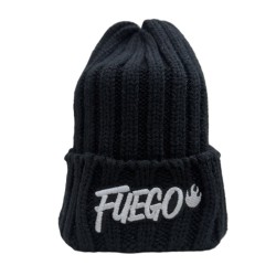 FUEGO Czapka Gruba Zimowa Czarna Logo FUEGO